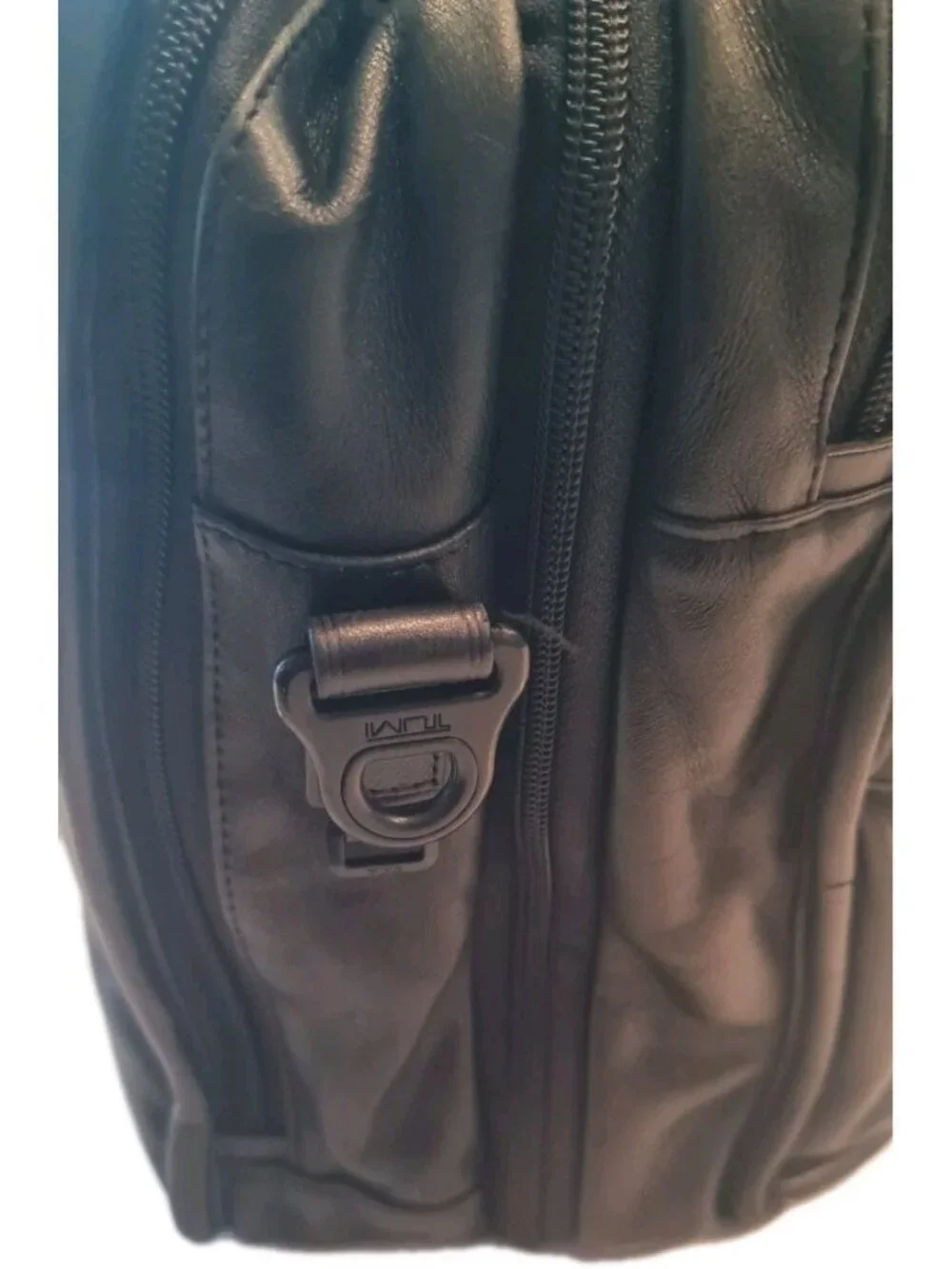Tumi Expandable Weekender / Go Bag / Black Leather Briefcase 96141D4 Read Desc*